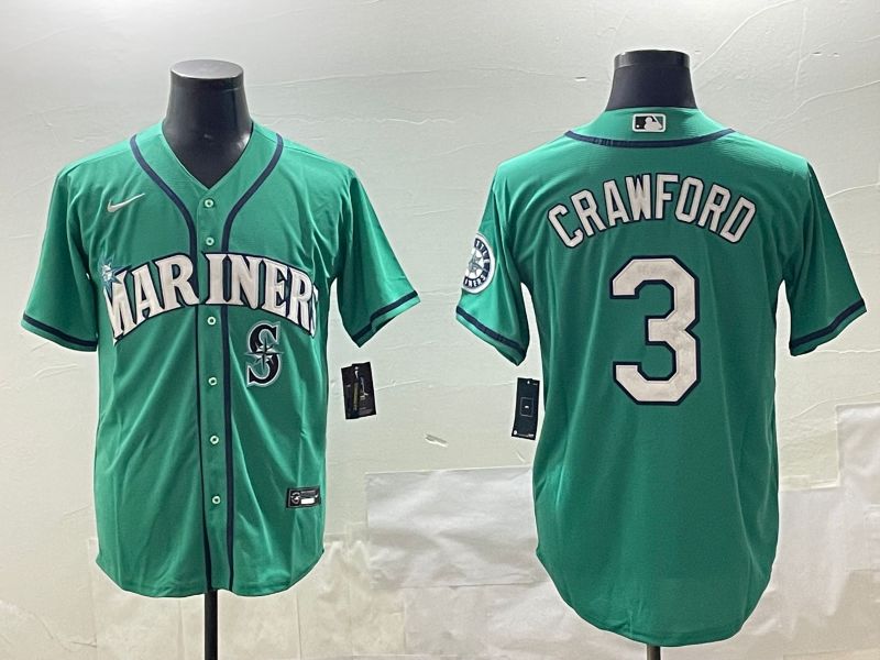 Men Seattle Mariners #3 Crawford Green Game 2025 Nike MLB Jersey style 5->seattle mariners->MLB Jersey